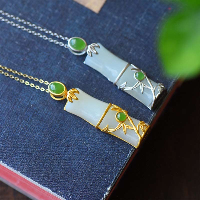 ATELIER-TIBET – Collier Unisexe en Jade Blanc et Jade Cyan