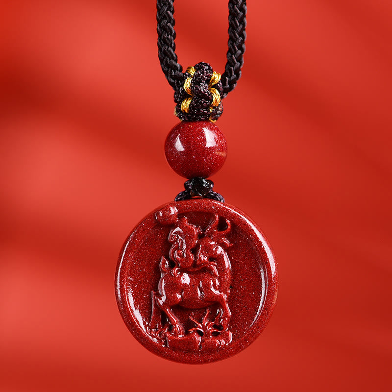 ATELIER-TIBET – Collier Zodiaque Chinois en Cinabre Naturel