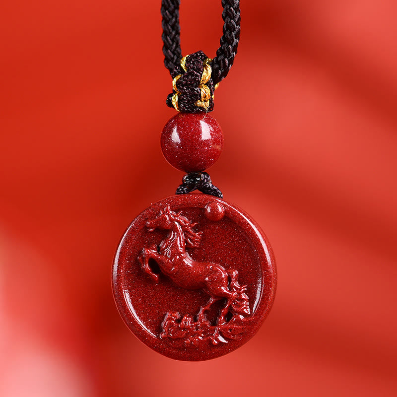 ATELIER-TIBET – Collier Zodiaque Chinois en Cinabre Naturel