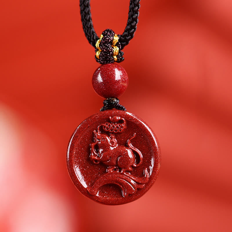 ATELIER-TIBET – Collier Zodiaque Chinois en Cinabre Naturel