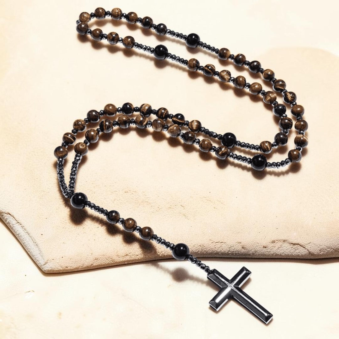 ATELIER-TIBET – Collier Chapelet Protection en Oeil de Tigre