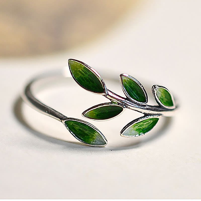 ATELIER-TIBET – Bague Ajustable en Cuivre Motif Feuilles de Prospérité 4 Un bijou symbolique inspiré de la croissance na