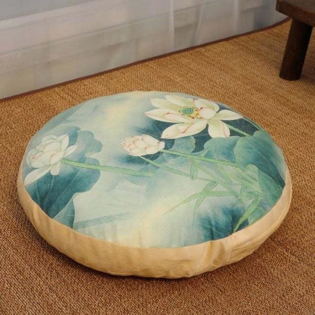 ATELIER-TIBET Coussin de Méditation “Le Calme des Fleurs” – Assise Zen & Décorative