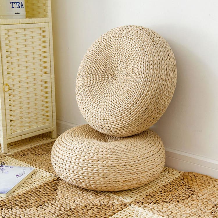 ATELIER-TIBET Coussin de Méditation Rond – Tatami Traditionnel & Assise Zen