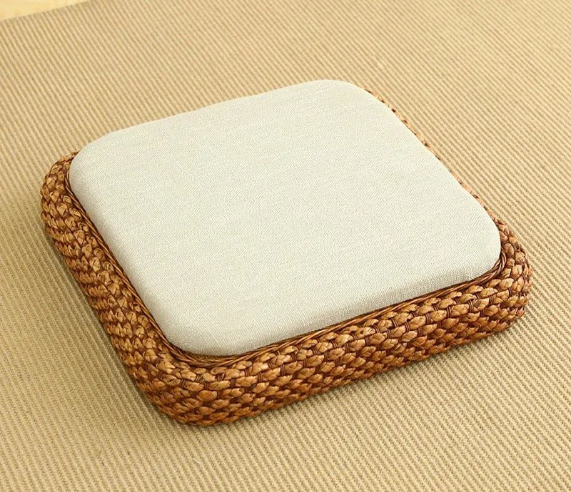 ATELIER-TIBET – Coussin “TatamiSerenity” en Paille Naturelle – Assise Sol & Méditation Zen