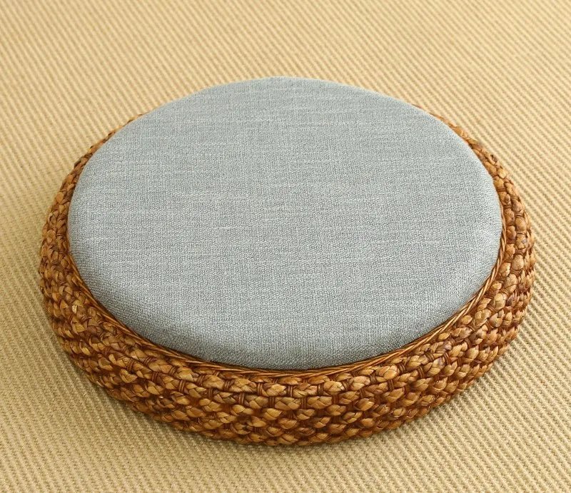 ATELIER-TIBET – Coussin “TatamiSerenity” en Paille Naturelle – Assise Sol & Méditation Zen