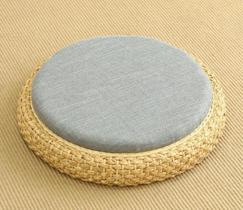 ATELIER-TIBET – Coussin “TatamiSerenity” en Paille Naturelle – Assise Sol & Méditation Zen