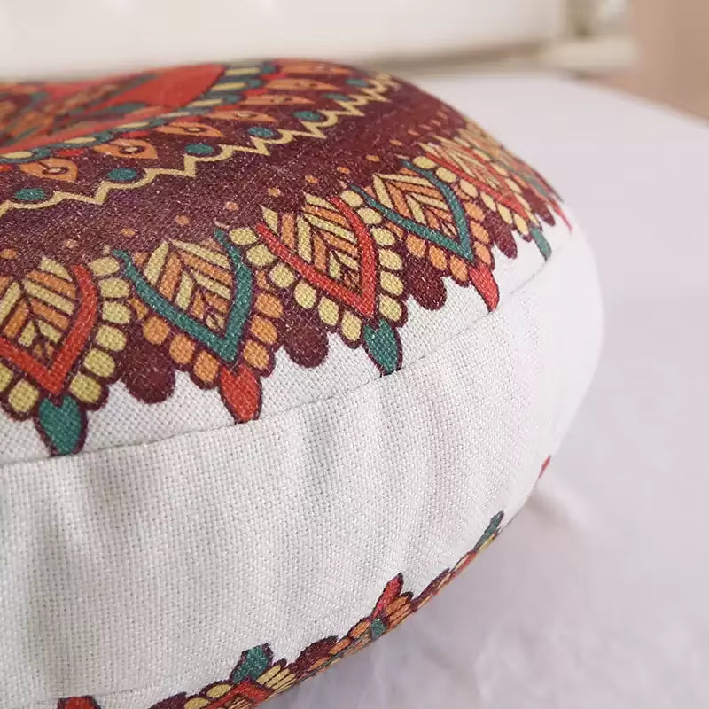 ATELIER-TIBET Zafu Méditation Bohème – Coussin Multicolore Imprimé, Confort & Stabilité