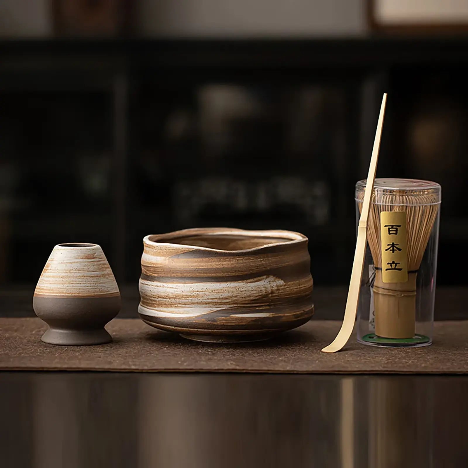 Set Matcha Japonais 4 Pièces – Bol et Fouet
