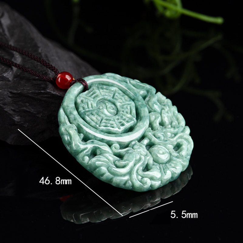 ATELIER-TIBET – Collier Dragon Yin Yang en Jade Naturel