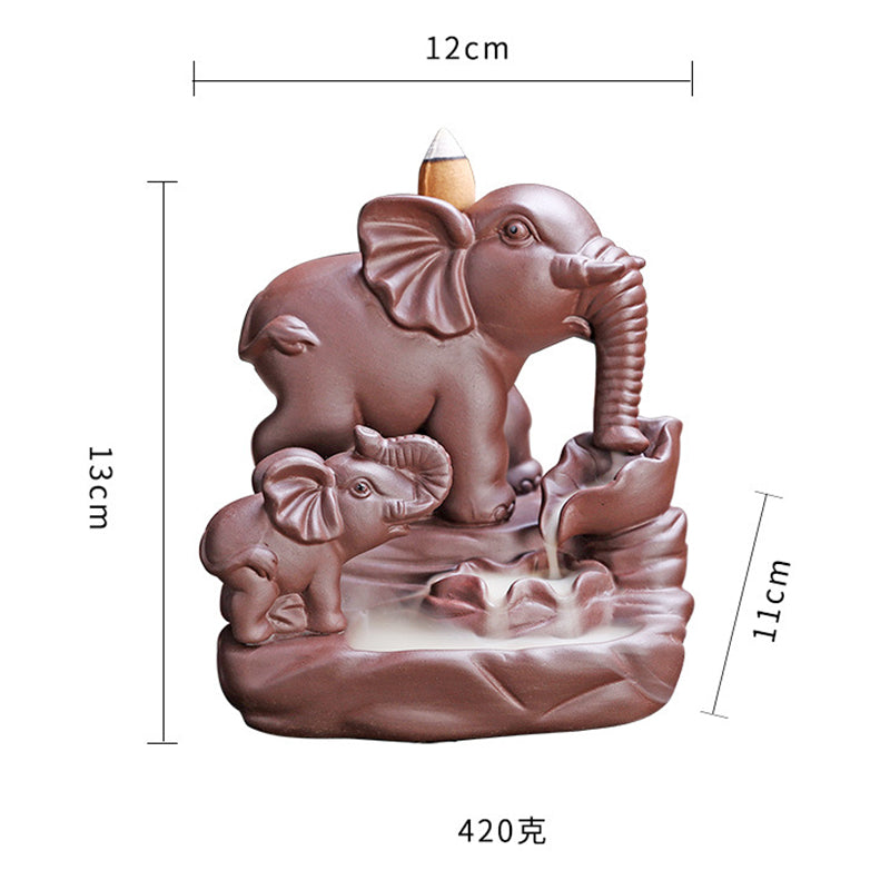 ATELIER-TIBET Brûleur d'encens à reflux en argile violette pour fontaine à fumée tibétaine, protection et décoration