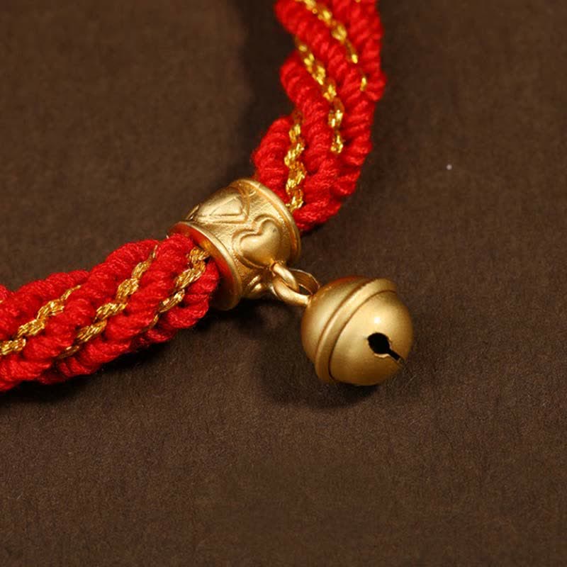 ATELIER-TIBET – Bracelet de Prière Tibétain Thangka en Fil Rouge, Protection & Chance
