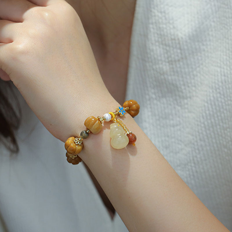 ATELIER-TIBET – Bracelet Pixiu Wealth en Jade Soie Dorée Naturel 10 mm | Abondance & Protection Symbolique
