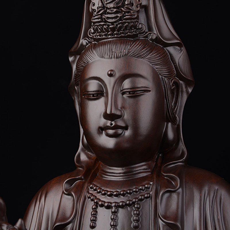 ATELIER-TIBET Pierre Avalokitesvara Ébène Lotus Harmonie Bénédiction Décoration de la Maison