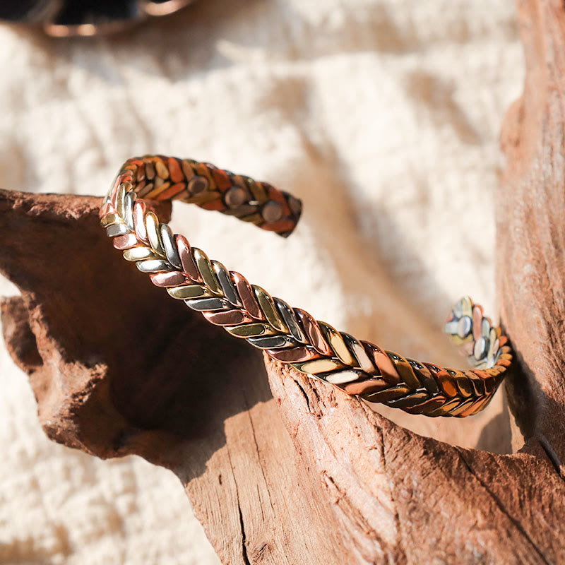 ATELIER-TIBET – Bracelet Spirituel Ajustable en Cuivre Pur, Manchette Artisanale