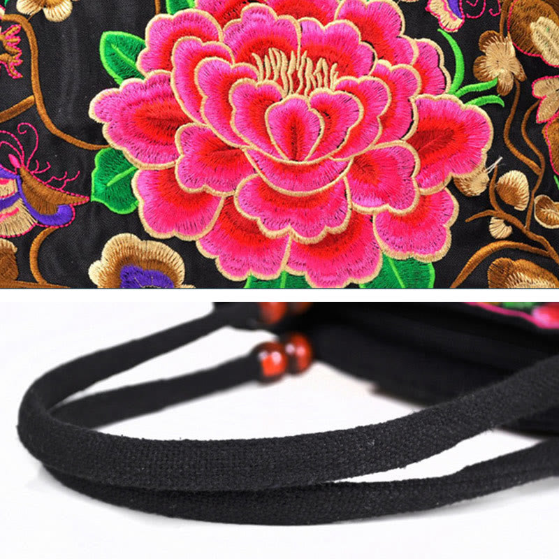 ATELIER-TIBET – Sac à Main en Toile de Coton Brodé Recto Verso – Symboles d’Abondance