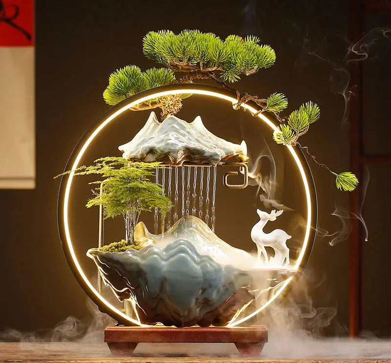 ATELIER-TIBET – Souffle Clair · Fontaine d’Encens LED Cascade Zen