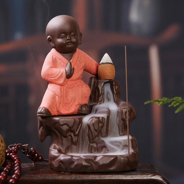 ATELIER-TIBET Encensoir “Moine Shaolin” – Support Décoratif & Aromathérapie pour Encens Bâtons & Cônes