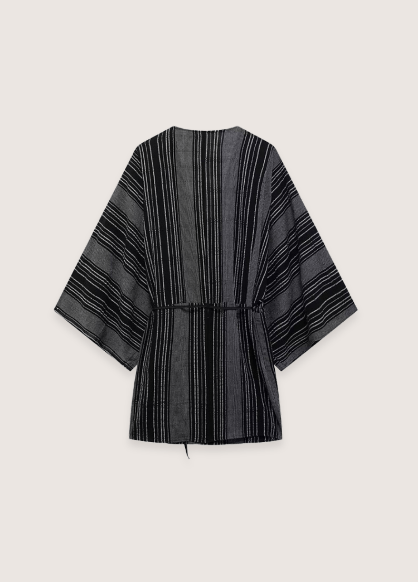 Ensemble kimono femme coton motif rayure noir – Shima