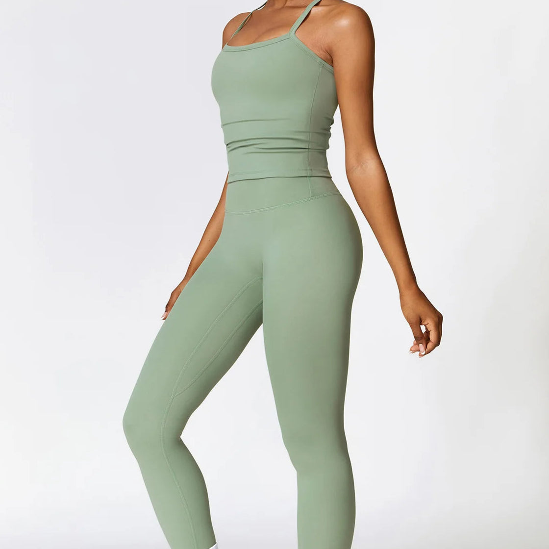 ATELIER-TIBET – Ensemble Yoga 2 Pièces Élastique en Nylon & Spandex