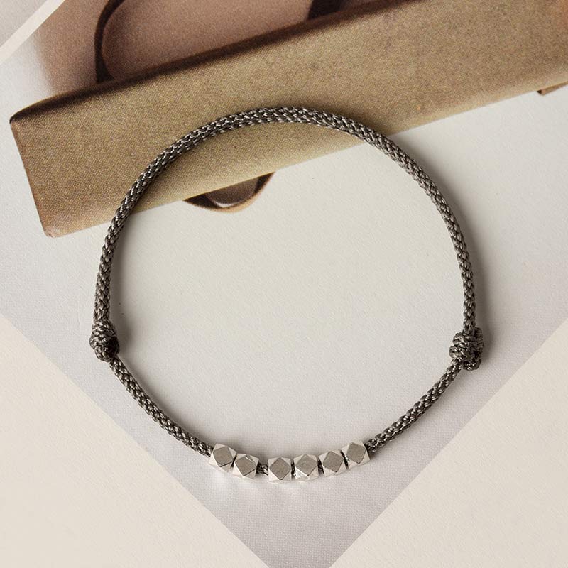 ATELIER-TIBET – Bracelet / Chevillère Tressé(e) Fil Rouge & Argent Sterling 925