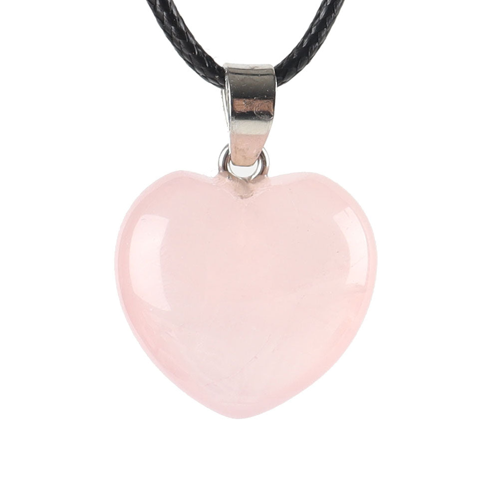 ATELIER-TIBET – Pendentif Cœur en Quartz Rose Naturel – 20 mm