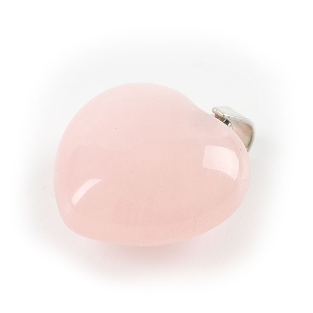 ATELIER-TIBET – Pendentif Cœur en Quartz Rose Naturel – 20 mm
