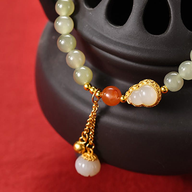 ATELIER-TIBET Bracelet Lotus Jade Hetian & Argent 925 – Abondance & Élégance
