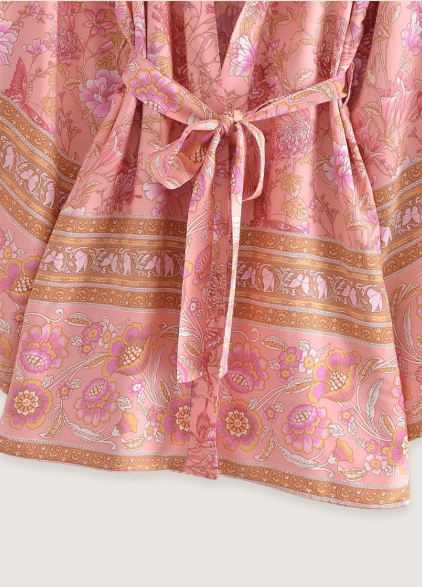 Kimono court femme floral rose – Bloom