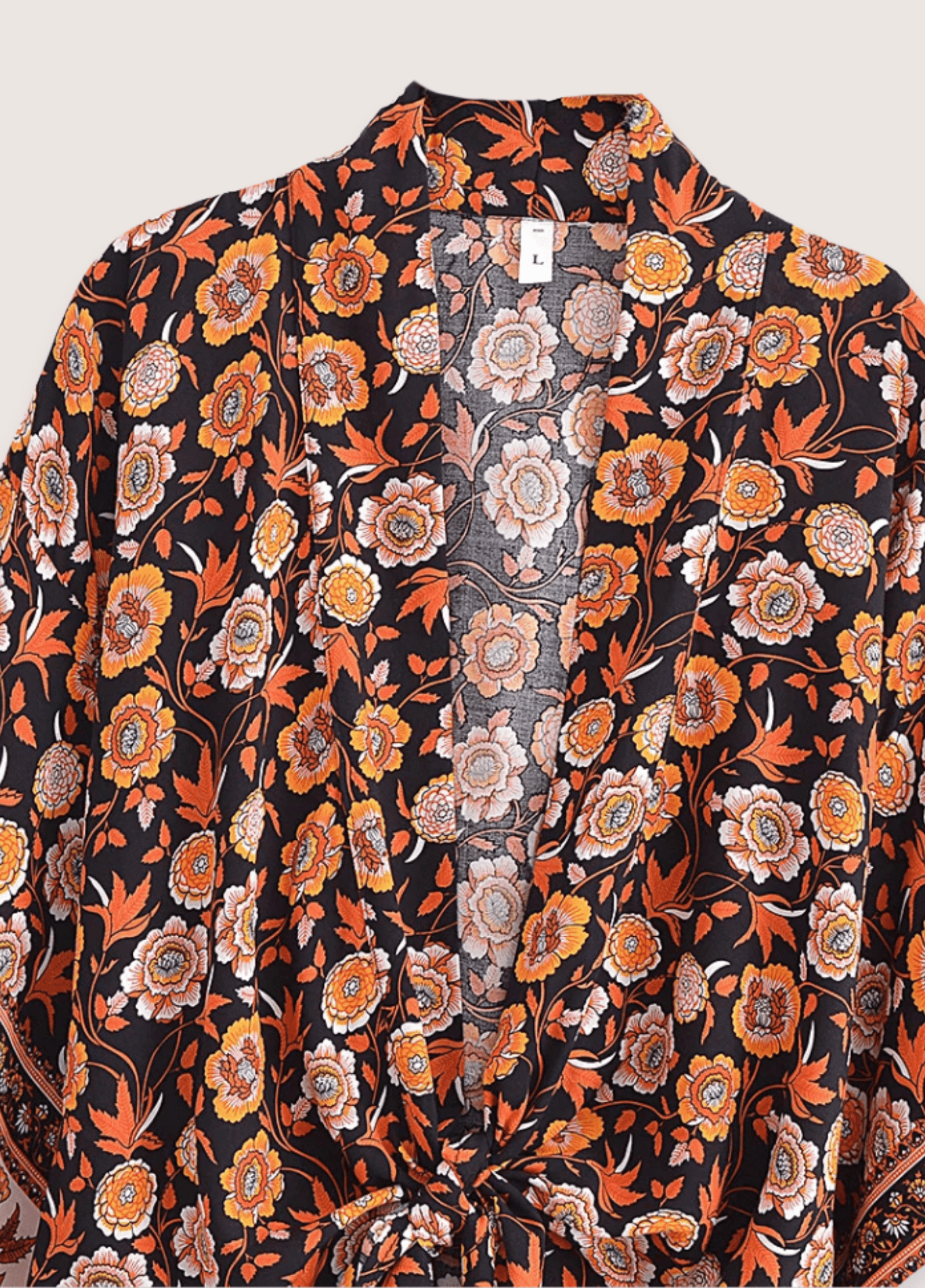 Kimono court femme viscose orange