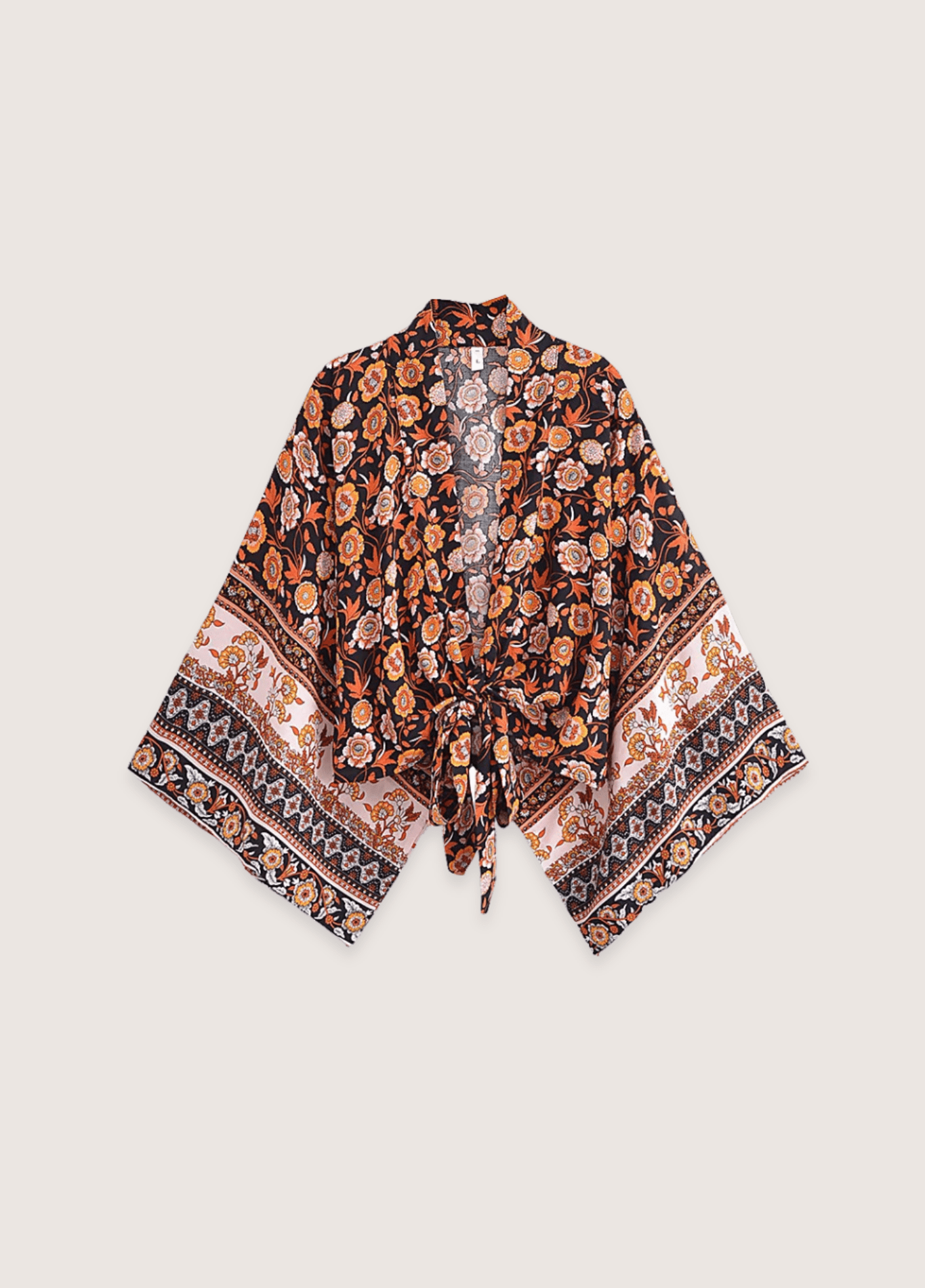 Kimono court femme viscose orange