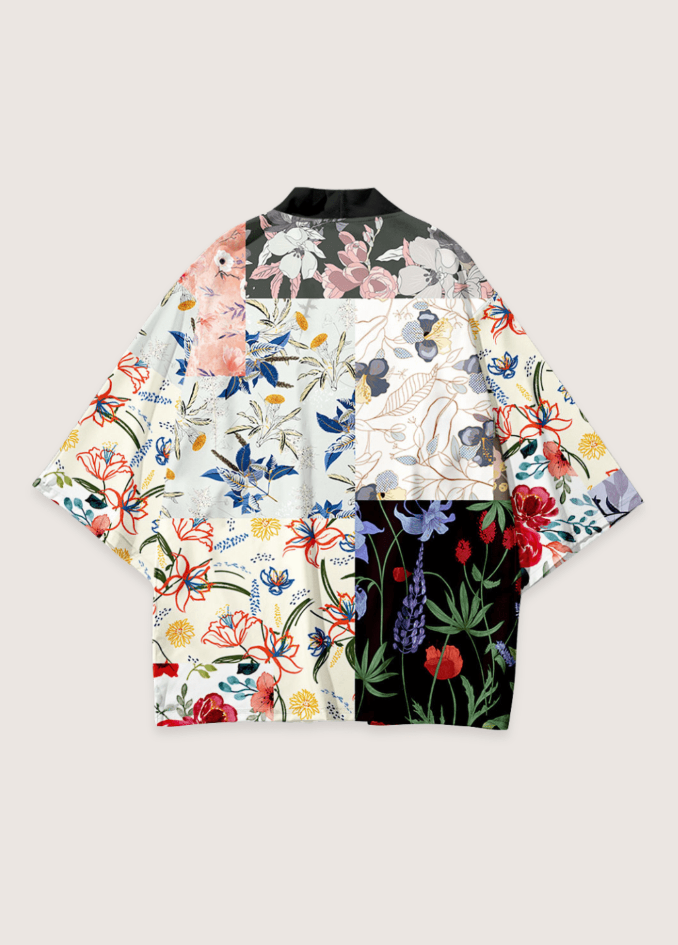 Kimono mixte floral blanc – Éclat Floral