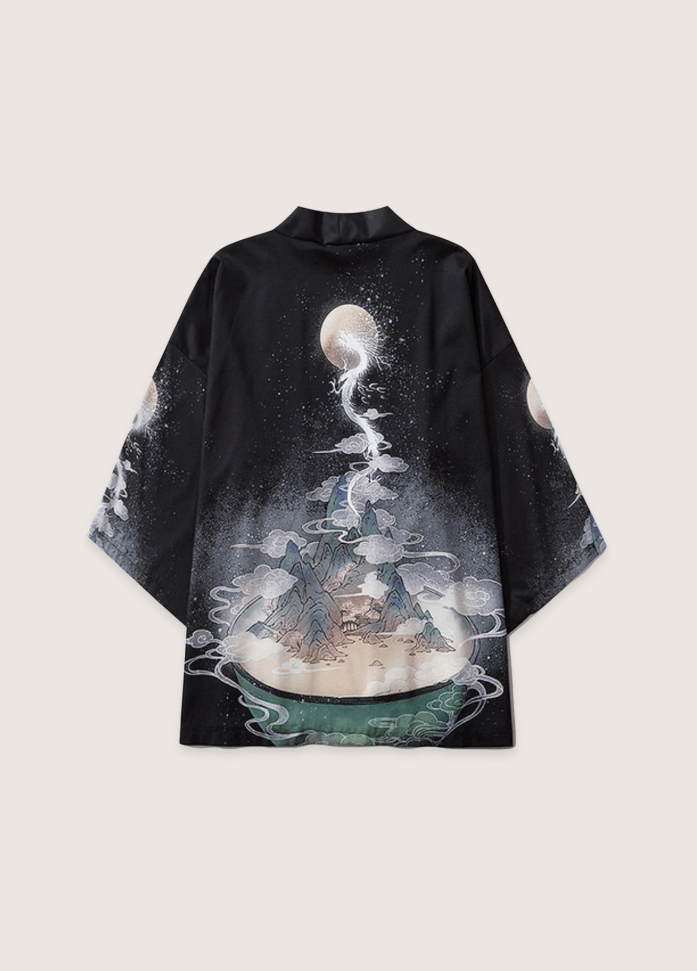 Kimono mixte motif dragon noir