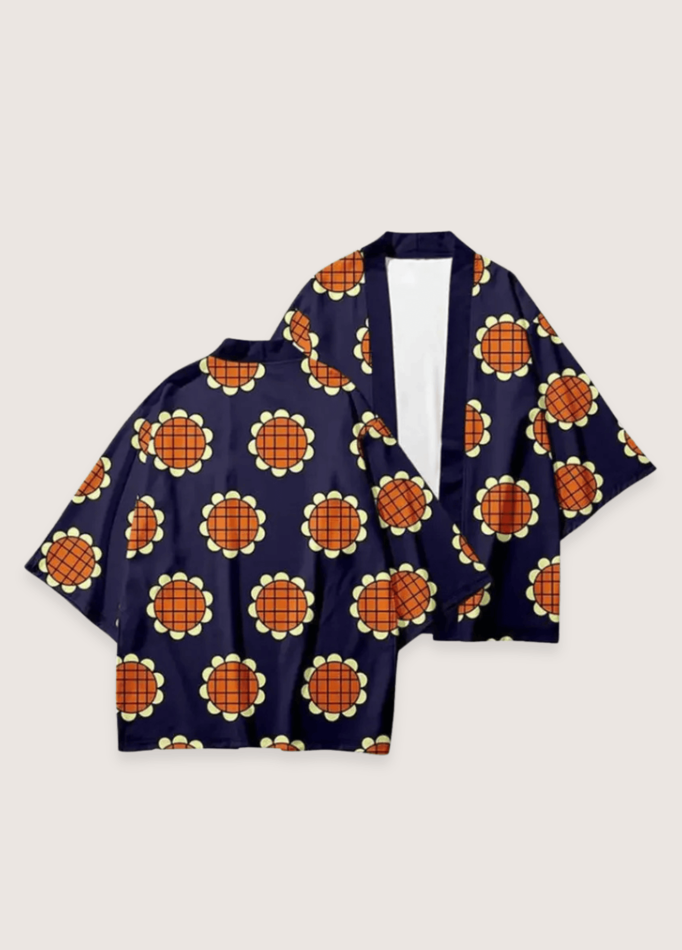Kimono femme floral bleu marine – Himawari