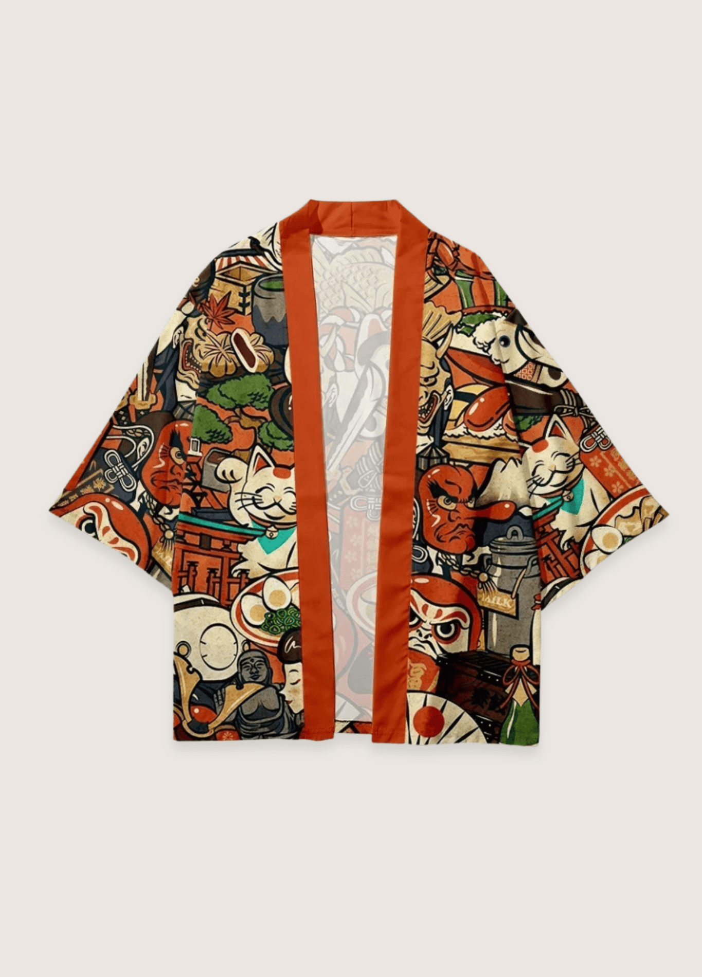 Kimono femme motif carpe koï icon collage – Maneki
