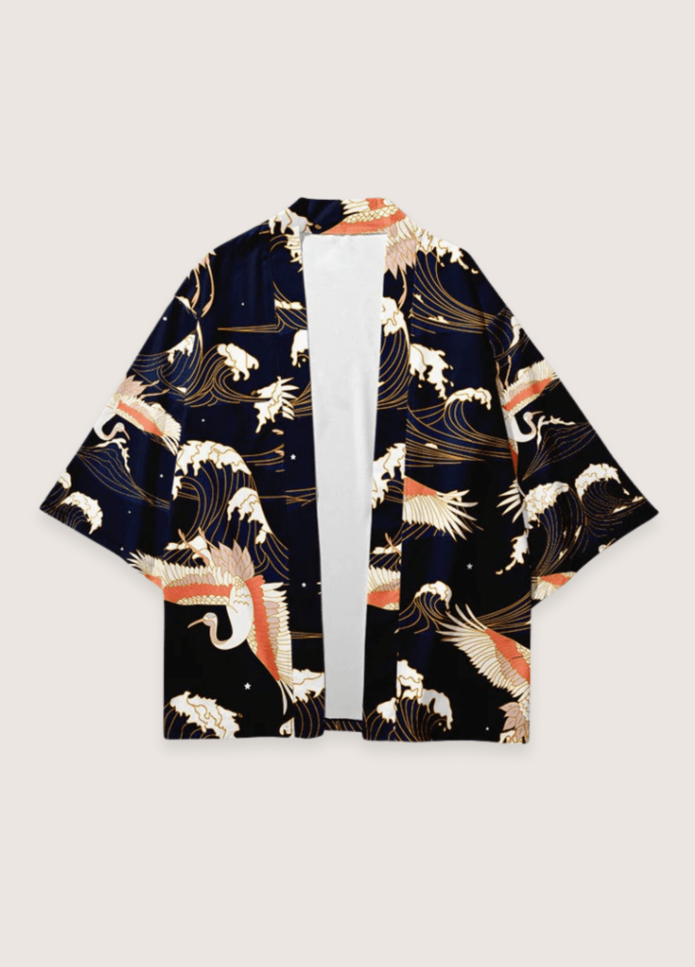 Kimono femme motif grue bleu nuit – Tanchō