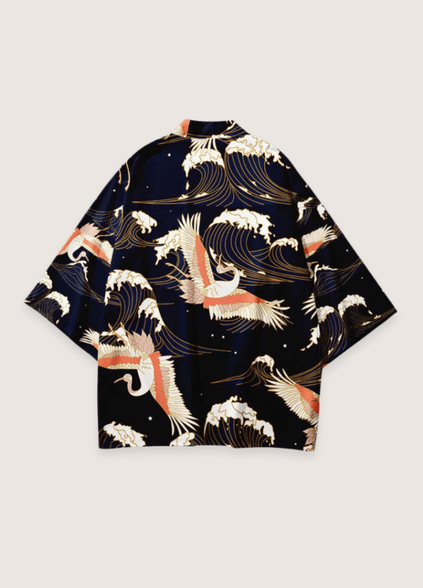 Kimono femme motif grue bleu nuit – Tanchō