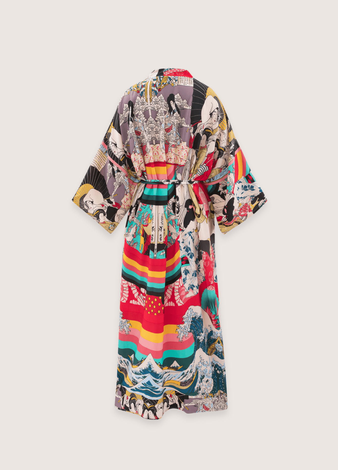 Kimono long femme viscose motif vague japan print – Japan Print