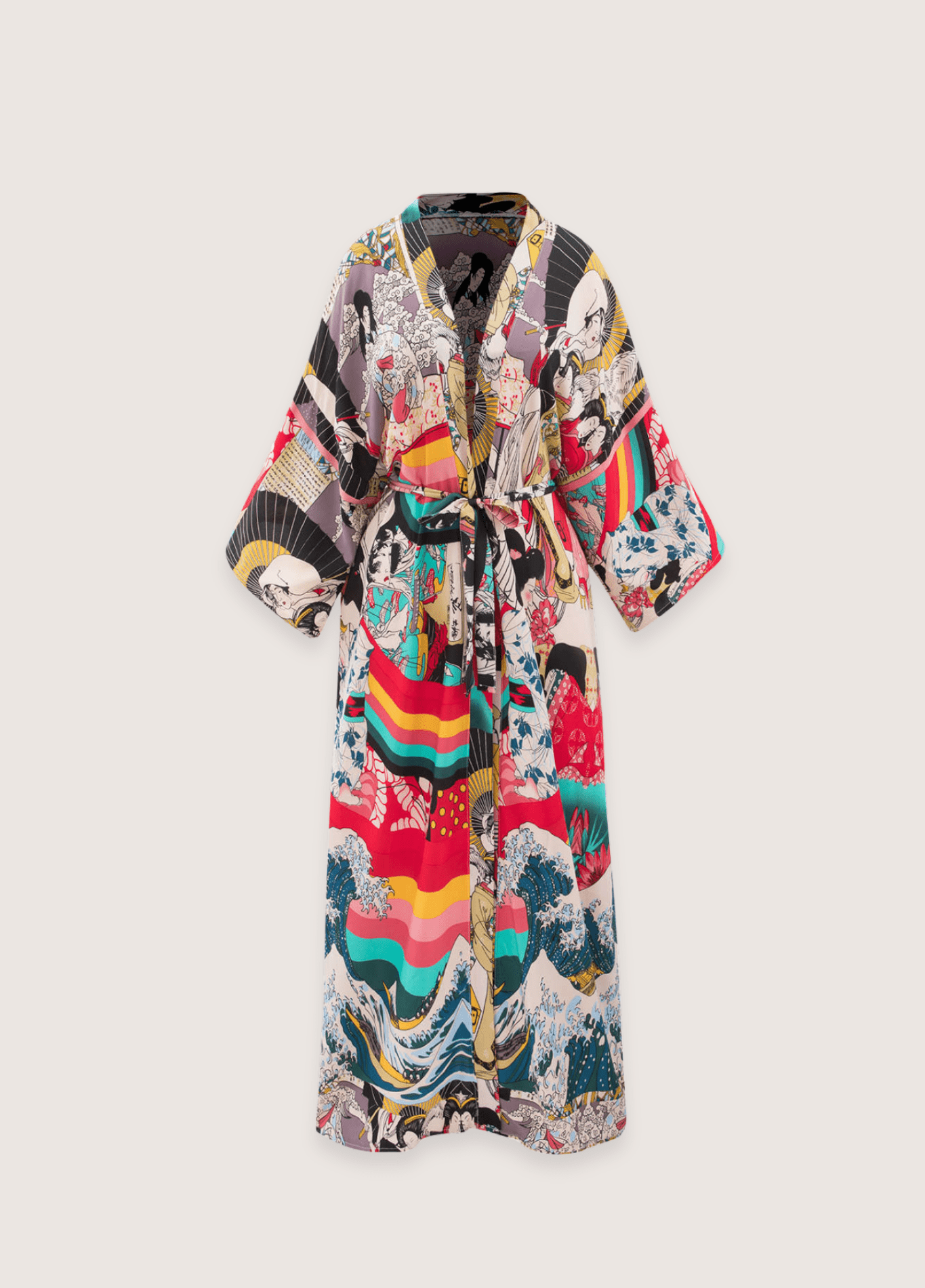 Kimono long femme viscose motif vague japan print – Japan Print