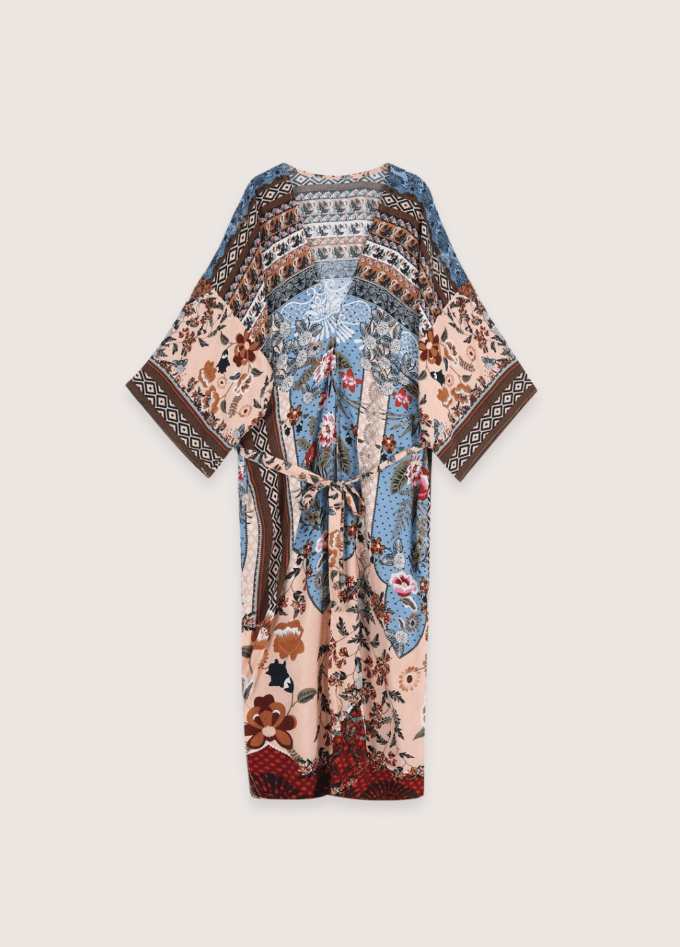 Kimono long femme coton floral multi – Bohème Patchwork Multicolore