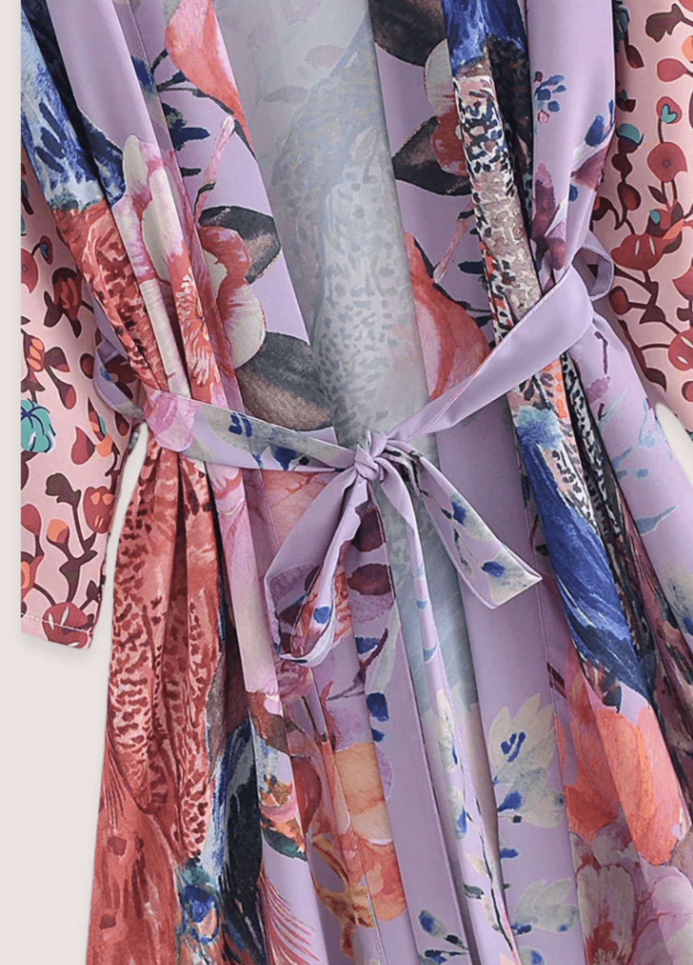 Kimono long femme motif paon violet – Murasaki