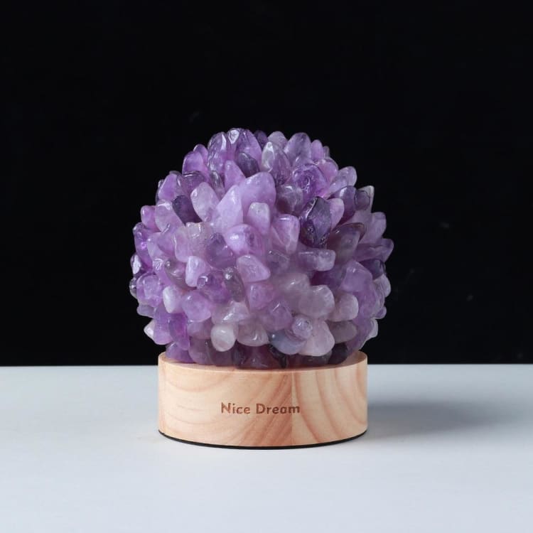ATELIER-TIBET Lampe de Chevet en Améthyste – Lumière Douce & Ambiance Zen