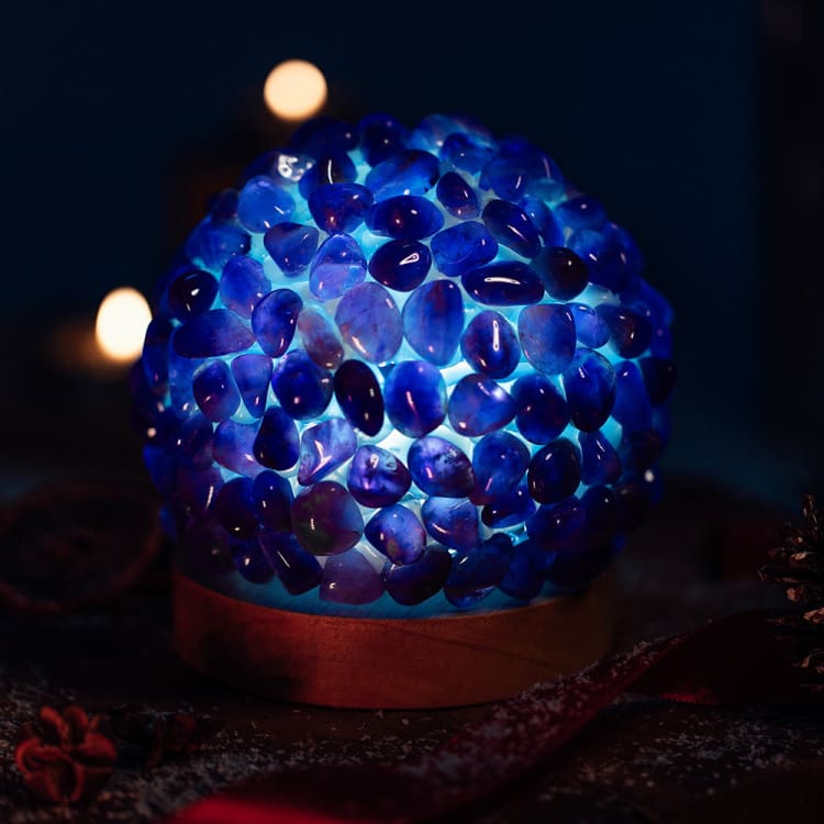 ATELIER-TIBET Lampe de Chevet en Améthyste – Lumière Douce & Ambiance Zen