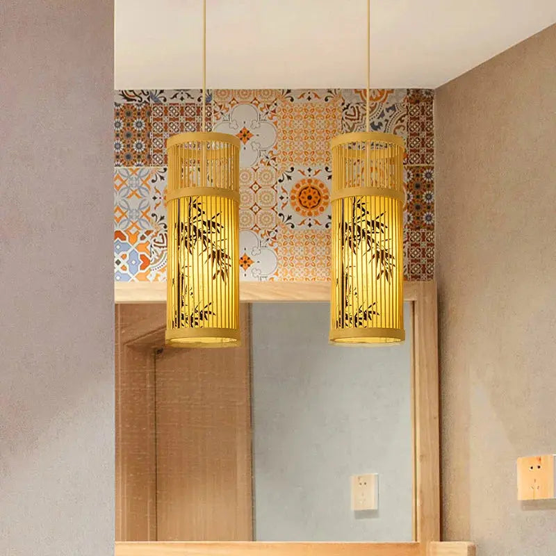 ATELIER-TIBET – Lanterne Japonaise Traditionnelle en Bambou