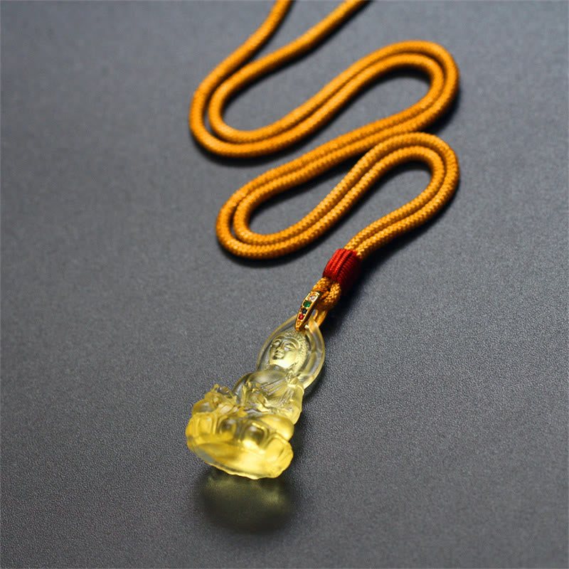 ATELIER-TIBET Collier Bouddha en Cristal Liuli Artisanal