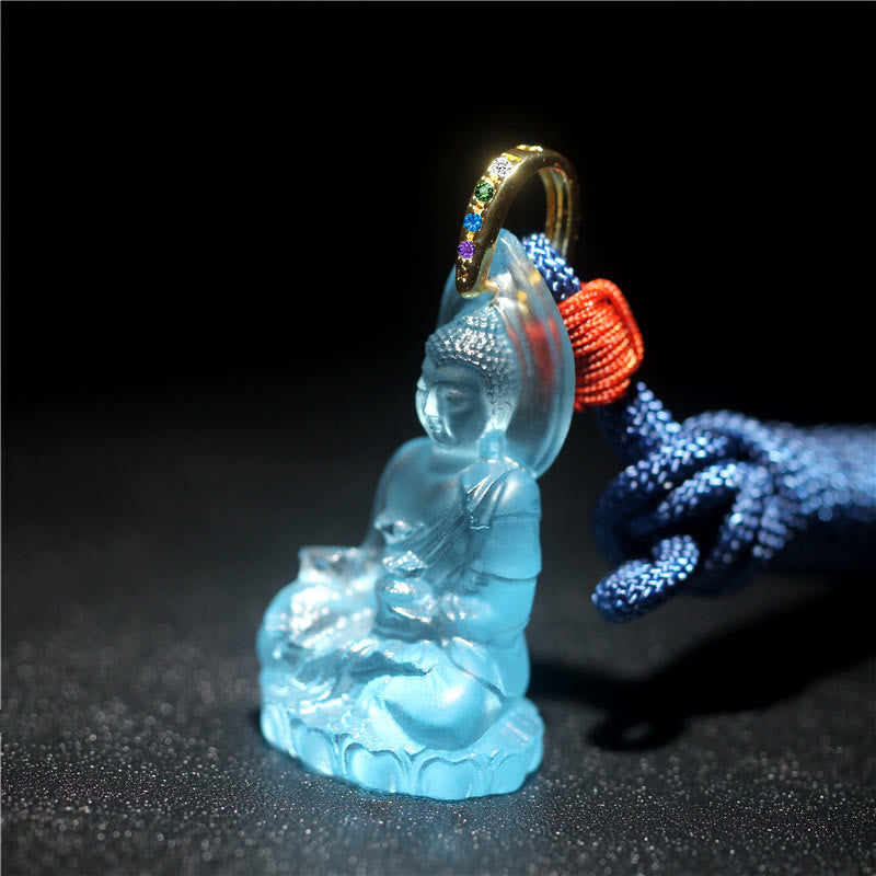 ATELIER-TIBET Collier Bouddha en Cristal Liuli Artisanal