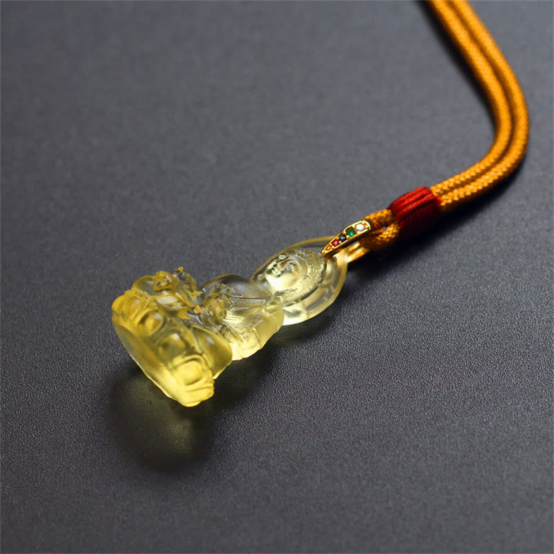 ATELIER-TIBET Collier Bouddha en Cristal Liuli Artisanal