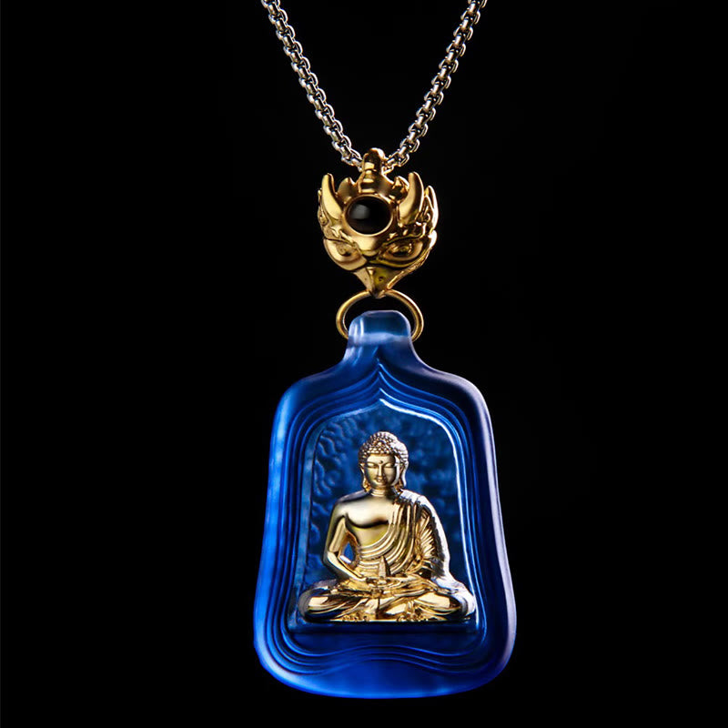 ATELIER-TIBET Collier Bouddha Médecine Cristal Liuli 48 mm