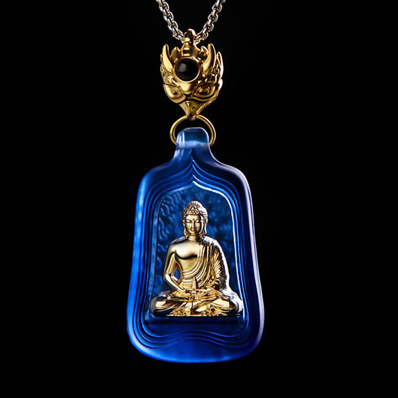 ATELIER-TIBET Collier Bouddha Médecine Cristal Liuli 48 mm