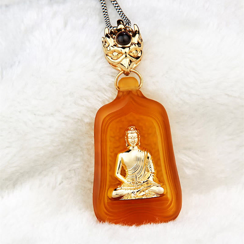 ATELIER-TIBET Collier Bouddha Médecine Cristal Liuli 48 mm